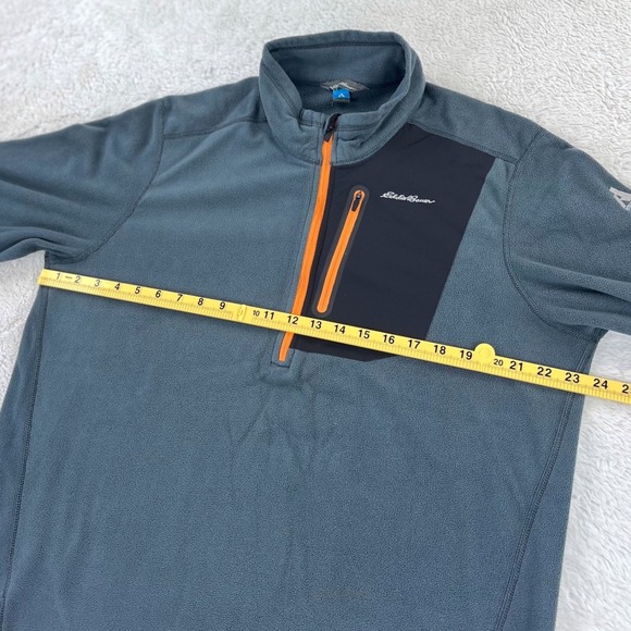 Eddie Bauer First Ascent Fleece Pullover Jacket Men's L Blue 1/4 Zip Long Sleeve - Picture 6 of 9